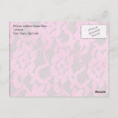 ホットピンク/ブラックレースルック ポストカード (裏面)