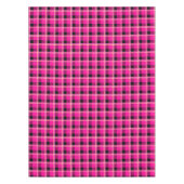 ホットピンク、ブラック、イエロープレイド テーブルクロス (正面)