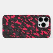 ホットピンク ブラック パープル カモフラージュ 抽象画 iPhoneケース (裏面横)