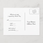 ホットピンク ブラック ポストカード RSVP (裏面)