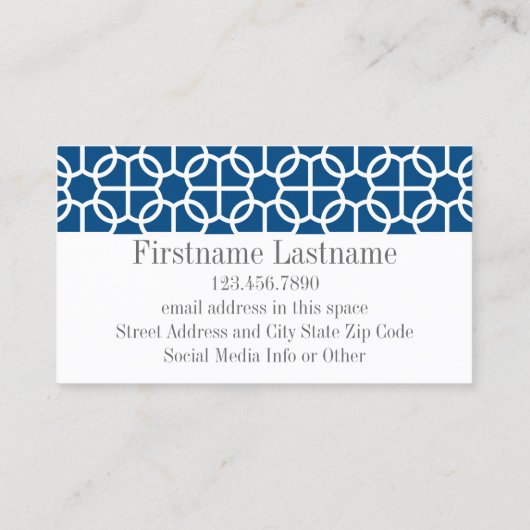 ホットピンク&ブルージオメトリックパターンモノグラム 名刺 (裏面)