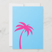 ホットピンク & ブルー モダン フォト 18歳の誕生日 招待状 (裏面)