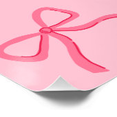 ホットピンク&ベビーピンクボウ結婚のサイン ポスター (コーナー)