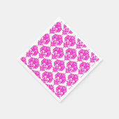 ホットピンク&ホワイトダマスクシックエレガントパーティー スタンダードカクテルナプキン (角)