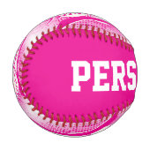 ホットピンク |ホワイトレトロ野球スポーツ 野球ボール (正面左)