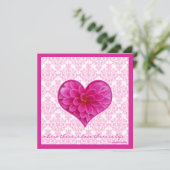 ホットピンク&ホワイト結婚式招待状 招待状 (スタンド正面)