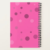 ホットピンク ポップドット スパイラルバウンド ノートブック (裏面)