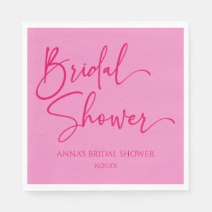 ホットピンク モダン ミニマリスト ブライダルシャワー スタンダードランチョンナプキン