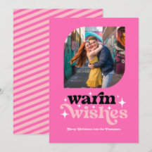 ホットピンク モダン レトロ クリスマス フォト