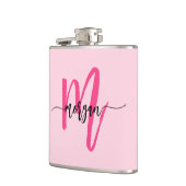 ホットピンク モノグラム ガールのバチェロレッテパーティ フラスク (左)