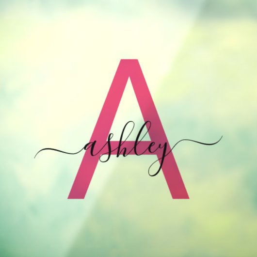 ホットピンク モノグラム ネーム ビジネス コーポレート ウィンドウサイン (シート3)