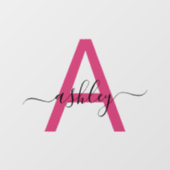 ホットピンク モノグラム ネーム ビジネス コーポレート ウィンドウサイン (シート)