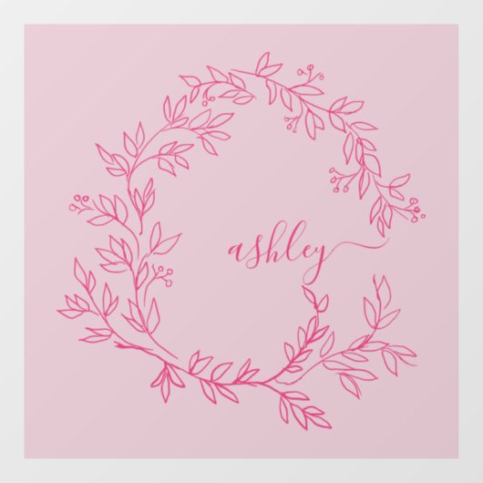 ホットピンク モノグラム ネーム ビジネス コーポレート ウィンドウサイン (シート)