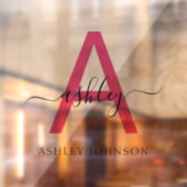 ホットピンク モノグラム ネーム ビジネス コーポレート ウィンドウサイン (シート2)