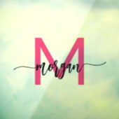 ホットピンク モノグラム 名前 ビジネス コーポレート ウィンドウサイン (シート3)