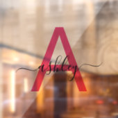 ホットピンク モノグラム 名前 ビジネス コーポレート ウィンドウサイン (シート2)