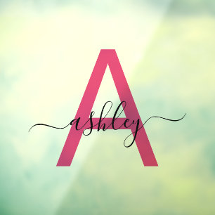 ホットピンク モノグラム 名前 ビジネス コーポレート ウィンドウサイン