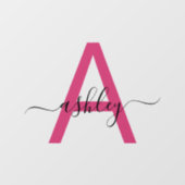 ホットピンク モノグラム 名前 ビジネス コーポレート ウィンドウサイン (シート)