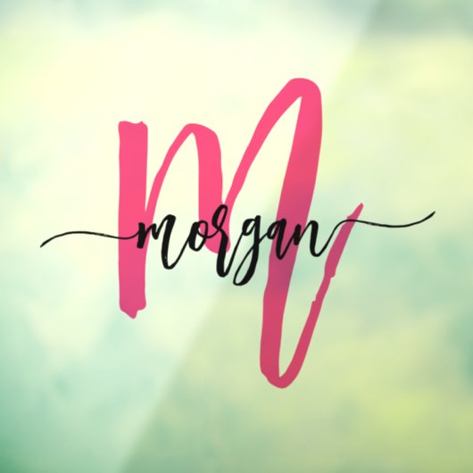 ホットピンク モノグラム 名前 ビジネス コーポレート ウィンドウサイン (シート3)