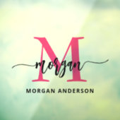 ホットピンク モノグラム 名前 ビジネス コーポレート ウィンドウサイン (シート3)