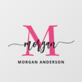 ホットピンク モノグラム 名前 ビジネス コーポレート ウィンドウサイン (シート)