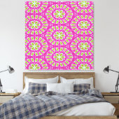 ホットピンク、ライムグリーンポップ・アートのアート キャンバスプリント (インサイチュ (寝室))