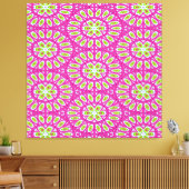 ホットピンク、ライムグリーンポップ・アートのアート キャンバスプリント (インサイチュ (リビング))