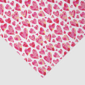 ホットピンク ラブ ハート柄 薄葉紙 (詳細)