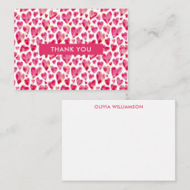 ホットピンク ラブ ハート サンクス ノートカード