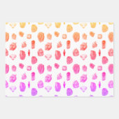 ホットピンク&レインボーヴィンテージの結晶と宝石 ラッピングペーパーシート (正面3)