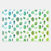 ホットピンク&レインボーヴィンテージの結晶と宝石 ラッピングペーパーシート (正面)