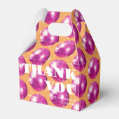 ホットピンク レトロ ディスコボール 結婚式 サンクス フェイバーボックス (正面サイド)