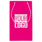 ホットピンク – ロゴのはっきりした追加 スモールペーパーバッグ (裏面)