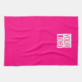 ホットピンク – ロゴの追加 キッチンタオル (横)