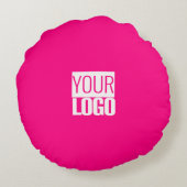 ホットピンク – ロゴの追加 ラウンドクッション (裏面)