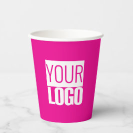 ホットピンク – ロゴはっきりした紙カップの追加 紙コップ