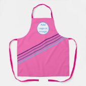 ホットピンク – ロゴまたはイメージをカラフルで追加ストライプ エプロン (正面)