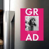 ホットピンク |写真はっきりした卒業発表 マグネット招待状