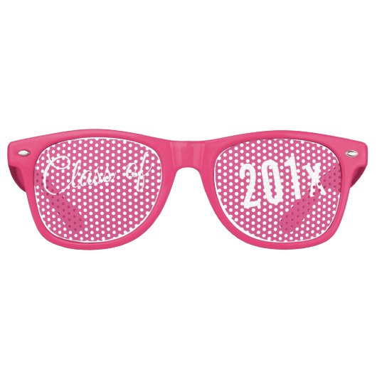 ホットピンク – 年カスタム高校のクラス レトロサングラス (正面)