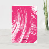 ホットピンク |抽象芸術ブラシストローク写真の卒業 サンキューカード (裏面)