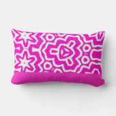 ホットピンク、暗い赤紫色、ホワイトゼブラ ランバークッション (裏面)