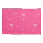 ホットピンク+枕市松模様にケース 枕カバー (裏面-左)