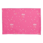 ホットピンク+枕市松模様にケース 枕カバー (正面左)