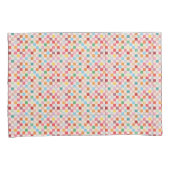 ホットピンク+枕市松模様にケース 枕カバー (正面右)