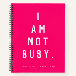 ホットピンク 白 暇な人のタイポグラフィ名 ノートブック
