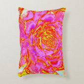 ホットピンク、赤と黄色の多肉性のセダムロゼット アクセントクッション (正面(垂直))