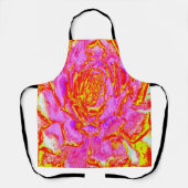 ホットピンク、赤と黄色の多肉性のセダムロゼット エプロン (正面)