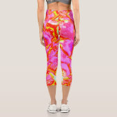 ホットピンク、赤と黄色の多肉性のセダムロゼット カプリレギンス (裏面)