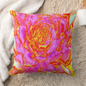 ホットピンク、赤と黄色の多肉性のセダムロゼット クッション (ブランケット)