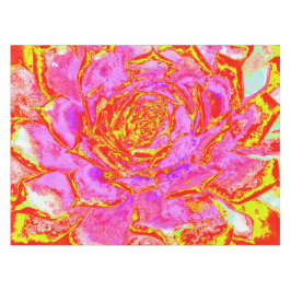 ホットピンク、赤と黄色の多肉性のセダムロゼット テーブルクロス